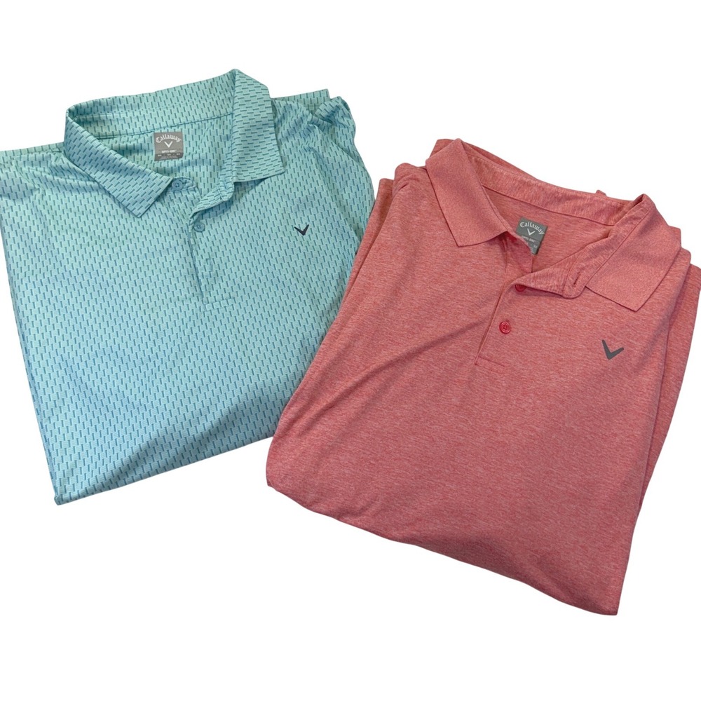 Lot of 2 Callaway Opti-Dri Golf Polo Shirts 5X Big & Tall 1257A1